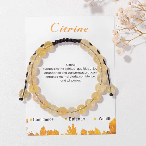 Vista 11 de Pulsera de cristal curativo para mujer de 0.315 in, pulsera de cuentas de cristal natural ajustable hecha a mano, joyería curativa, regalo