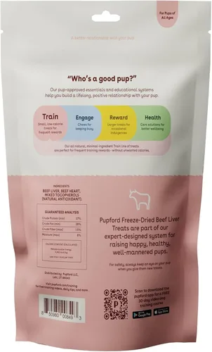 Vista 4 de Pupford Golosinas de entrenamiento liofilizadas para perros y cachorros, más de 1800 bocados de ingredientes limitados