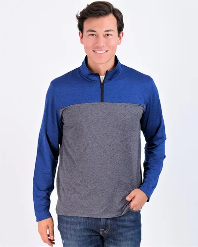 Vista 2 de Real Essentials - Paquete de 3 suéteres Real Essentials - Suéter deportivo Dry-Fit de manga larga para hombre, cremallera de 14
