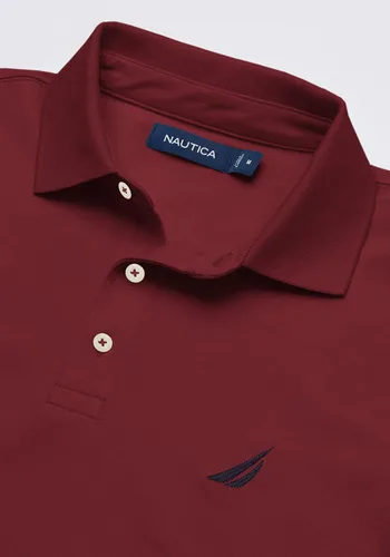 Vista 3 de Nautica Polo piqué de algodón elástico sólido para hombre