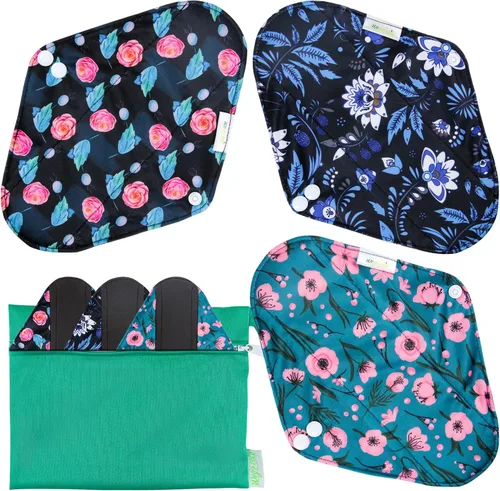 Vista 19 de wegreeco Almohadillas menstruales reutilizables de carbón – Almohadillas sanitarias reutilizables Forros de bragas reutilizables Almohadilla
