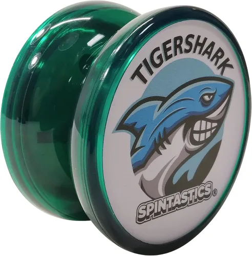 Vista 2 de Tiburón tigre, rodamiento de bolas, forma de ala, diseñado por el campeón mundial de yoyó, verde