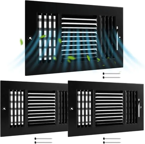 Vista 11 de Zonon 1 cubierta de ventilación de techo de 10 x 4 pulgadas, 3 vías para pared lateral, pared lateral, cubierta de ventilación de aire Blanco