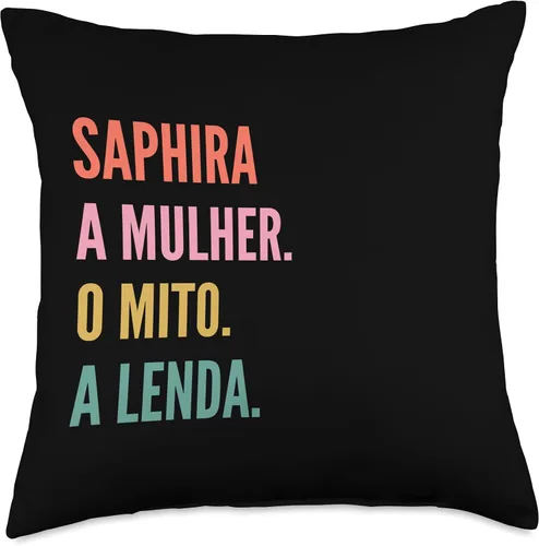 Vista 4 de Funny Portuguese First Name Design - Saphira Throw Pillow