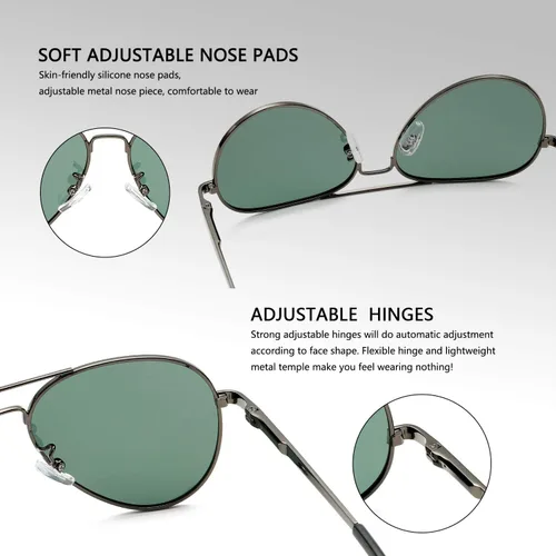 Vista 4 de DeBuff Gafas de sol polarizadas de aviador para niños y niñas de 5 a 18 años cara pequeña para adultos 2047in