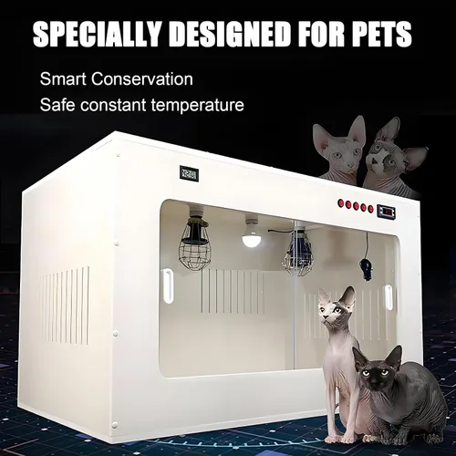 Vista 4 de Cat Incubator for Puppies, Pet Incubator Box, Pet Brooder Nursery with Heating, Cat Whelping Box Pet Incubator Box for Dog, Constant Temperature