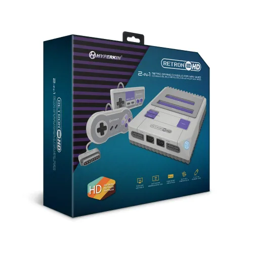 Vista 2 de Hyperkin RetroN 2 HD Gaming Console for NES Super NES Super Famicom Gray