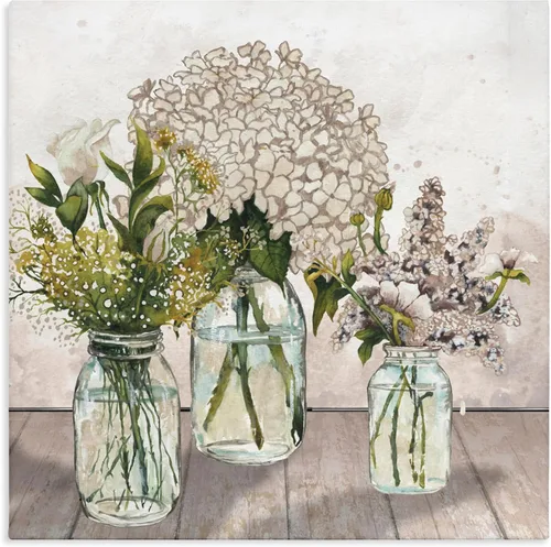 Vista 14 de Stupell Industries Carol Robinson, ramo de flores de aster, arte de pared en lienzo con diseño de ramo de flores moradas suaves, 17 x 17 pulgadas