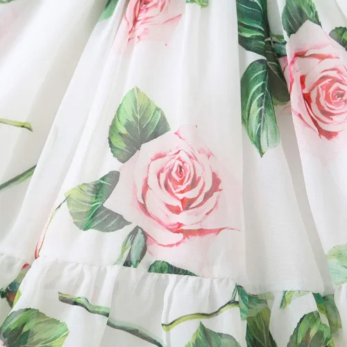 Vista 8 de Toddler Baby Girls Summer Dress Chiffon Princess Tutu Dress Floral Beachwear Suspender Sundress Skirt Little Girl Clothes