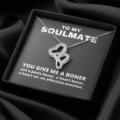 Vista 3 de You Give Me A Boner Forever Love Collar divertido regalo de broma para mi alma gemela regalos divertidos de Navidad regalo de mordaza para ella