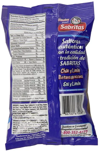 Vista 2 de Sabritas Cacahuetes estilo japonés bolsa de 7 onzas (paquete de 6)