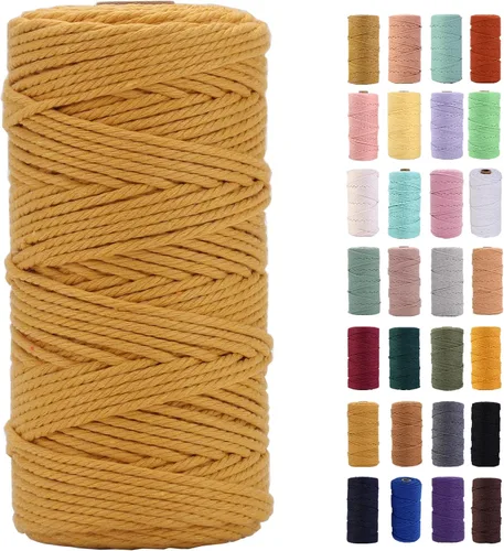 Vista 71 de Cuerda de macramé azul aire de 0.079 in x 220 yardas, cuerda de algodón colorido de algodón suave para colgar en la pared, colgadores de plantas