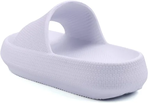 Vista 9 de FJPTREN Zapatos de nube para niños y niñas, sandalias acolchadas antideslizantes, zapatos de ducha ligeros, plataforma para niños, suela gruesa