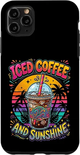 Vista 13 de Iced Coffee Sunshine Palm Trees Retro Summer Drink Case for iPhone 17