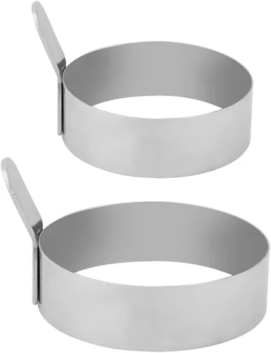 Vista 9 de Anillo redondo de acero inoxidable de 3.5 pulgadas para freír huevos, panqueques, moldes para cocinar para el desayuno