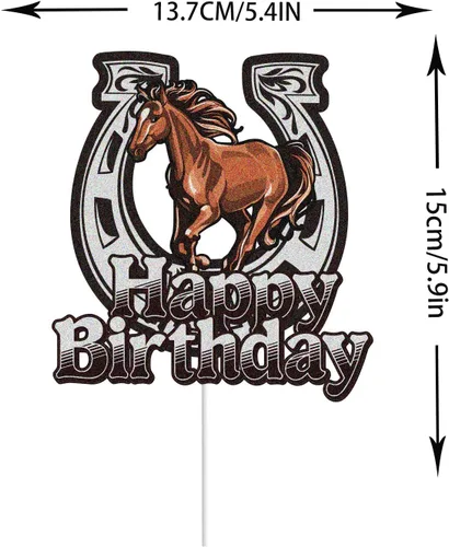 Vista 2 de Decoración para pastel de cumpleaños con temática de caballos de granja de animales, decoración de fiesta de cumpleaños de caballos de carreras