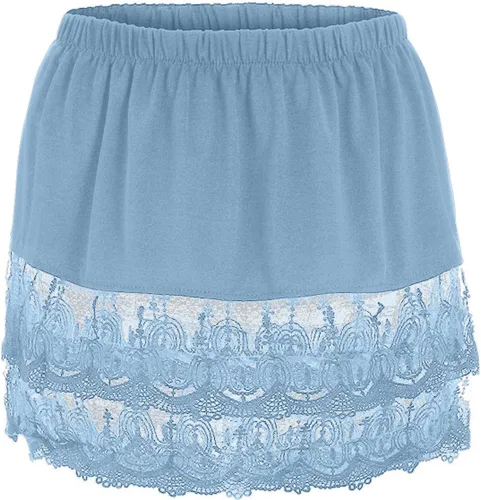 Vista 6 de Extensor de camisa para mujer, con capas ajustables, parte superior falsa, minifalda de barrido inferior, extensores de vestido de encaje, medio