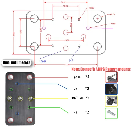 Vista 4 de Soporte de pilar para montacargas y vehículos de almacén – Accesorios de montacargas de acero resistente con adaptador de bola de 1 pulgada