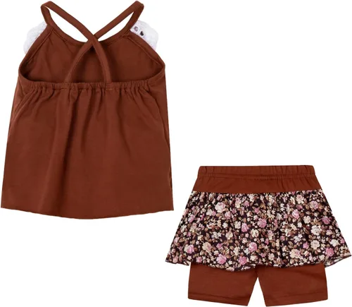 Vista 28 de LittleSpring Conjunto de verano para niñas con camiseta sin mangas y pantalones cortos florales