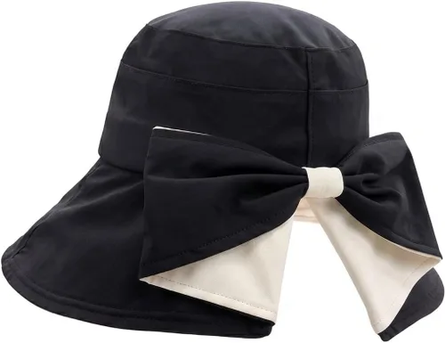 Vista 8 de Sombrero de sol de ala ancha para mujer, sombrero de pescador para exteriores con protección UV Beige