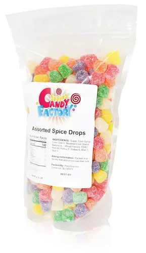 Vista 8 de Sarah's Candy Factory Caramelos surtidos de gotas de especias en bolsa resellable, 2.5 libras