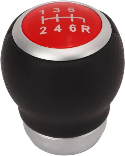 Vista 10 de Fydun Pomo de palanca de cambios de 6 velocidades, repuesto de cuero artificial manual para balonmano (negro)