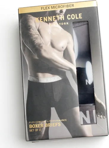 Vista 2 de Kenneth Cole Ropa interior para hombre Calzoncillos tipo bóxer de microfibra con bolsa Paquete de 3 calzoncillos tipo bóxer de rendimiento