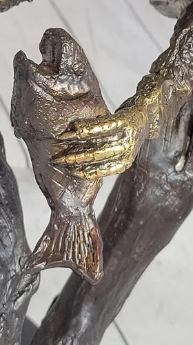 Vista 6 de EUROPEAN BRONZE Pesca voladora Águila calva Arte militar Estatua de mármol de bronce patriótico americano brillo fundido en caliente hecho a mano
