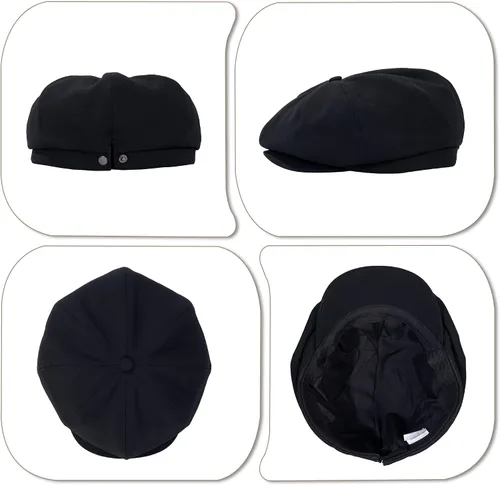Vista 2 de Gorra de Newsboy de 8 paneles para hombre, gorra plana para novatos Cabbie