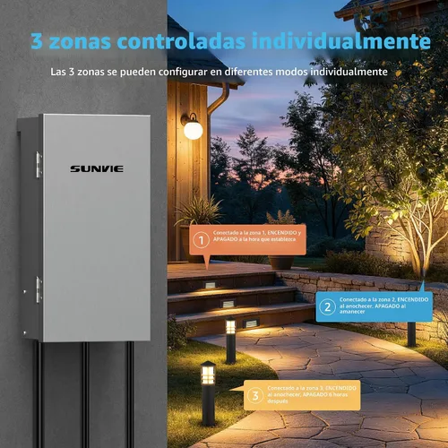 Vista 3 de SUNVIE Transformador de baja tensión de 300W con 3 zonas, sensor