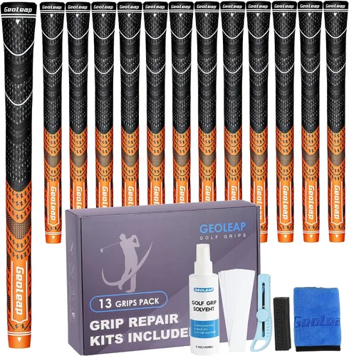 Vista 13 de Geoleap Golf Grips Set of 13- Grips with Tapes and Grips with All Repair Kits for Choice,Hybrid Golf Club Grips All Weather Contral, High Feedback &