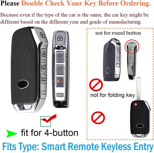 Vista 2 de SANRILY Funda de llave para Kia Telluride Remote Key Case Shell Holder con llavero, Negro