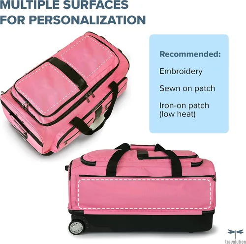 Vista 7 de Travolution Dance Bag with Garment Rack, 28 Inch Rolling Duffel With Wheels, Ideal for Competitions & Travel, Easy-assembly Lightweight Aluminum