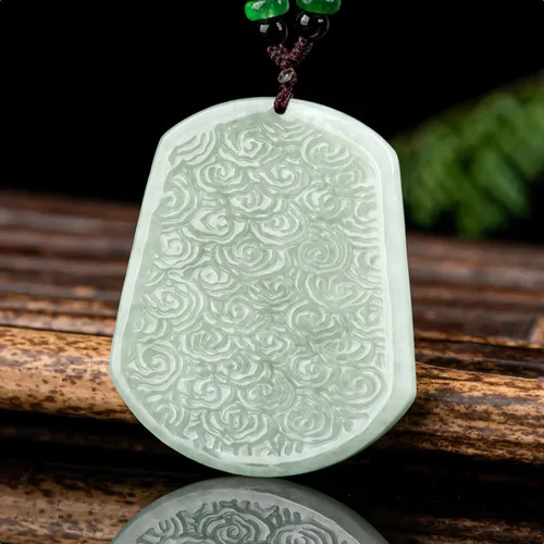Vista 4 de 2.00 pulgadas autenticación natural hecho a mano jadeíta dios marcial Guan Yu Jade colgante hombres y mujeres Guan Yunchang collar Fengshui Jade