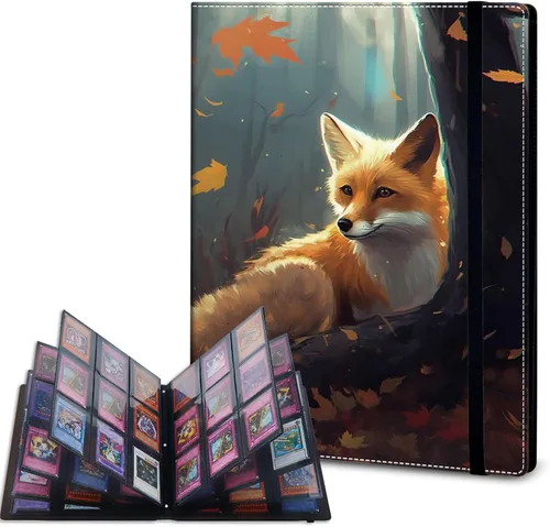 Vista 18 de Carpeta de tarjetas – Carpeta de 9 bolsillos para tarjetas intercambiables, carpeta de cuero de 360 bolsillos de carga lateral para MTG, TCG Bandera