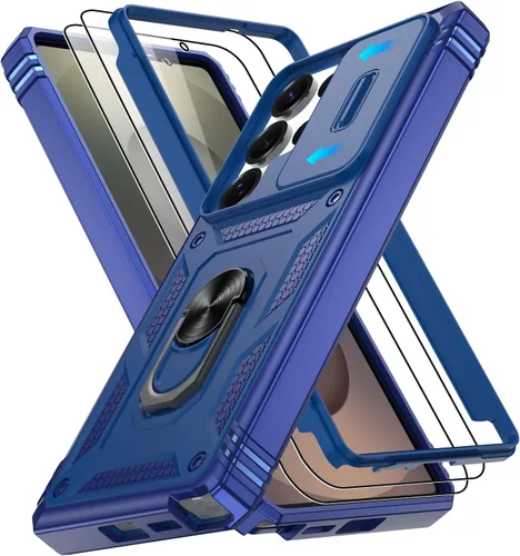 Vista 173 de Gritup Funda para Google Pixel 6 con cubierta deslizante para cámara y protector de pantalla (2 unidades), soporte de anillo giratorio 360°, funda