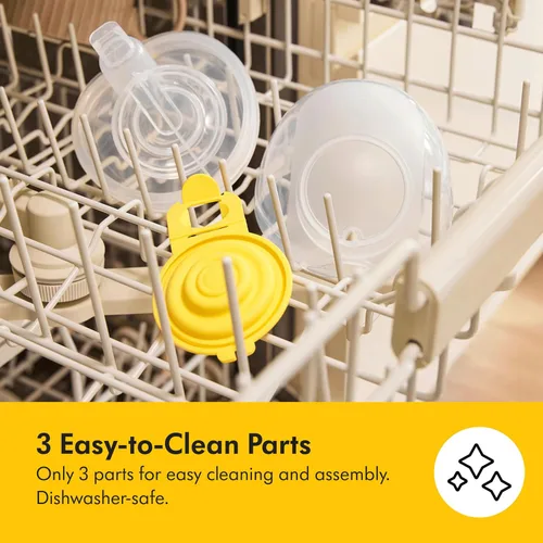 Vista 7 de Vasos de colección manos libres Medela, compatibles con los extractores de leche Freestyle Flex, Pump in Style con MaxFlow y Swing Maxi eléctricos