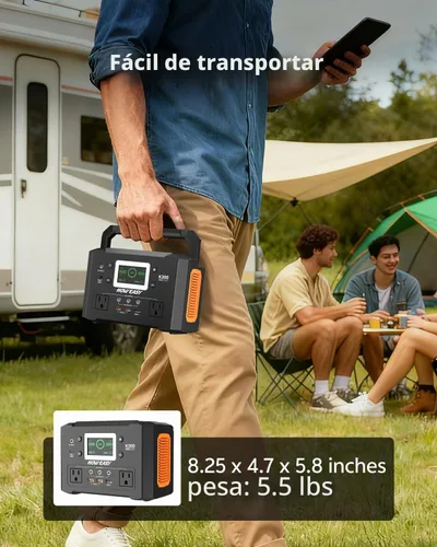 Vista 7 de HOWEASY Estación De Energía Portátil 300W,Generador Solar 222Wh