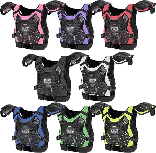 Vista 7 de Protector de Pecho para Bicicleta de Tierra para Niños - Chaleco de Armadura de Motocicleta Motocross con Rodilleras y Coderas - Traje de Protección