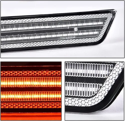 Vista 6 de CHEDA Par de luces LED de marcador lateral delantero y trasero compatible con Chevy Camaro LS, LT, SS, Z/28, ZL1, lente transparente 2010-2015