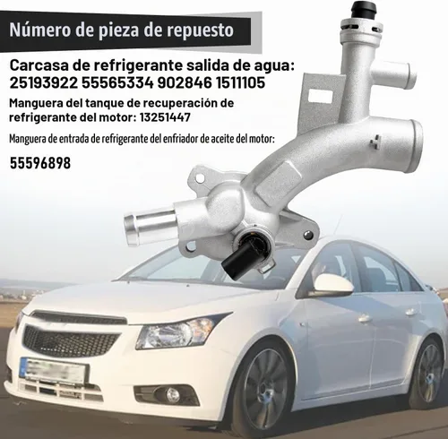 Vista 2 de Kit de salida de agua para carcasa de refrigerante de motor, 25193922, aluminio actualizado Manguera de salida y entrada de agua y manguera