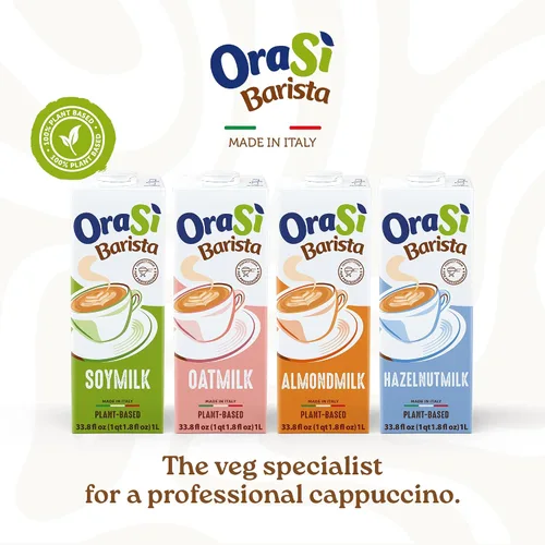 Vista 7 de OraSì Barista de Leche de Almendra, 1 L, Latte Art & Cappuccino de estilo italiano