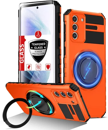 Vista 17 de Funda magnética para Samsung Galaxy Note 20 Ultra compatible con carga inalámbrica MagSafe, con 1 protector de pantalla, anillo de soporte integrado
