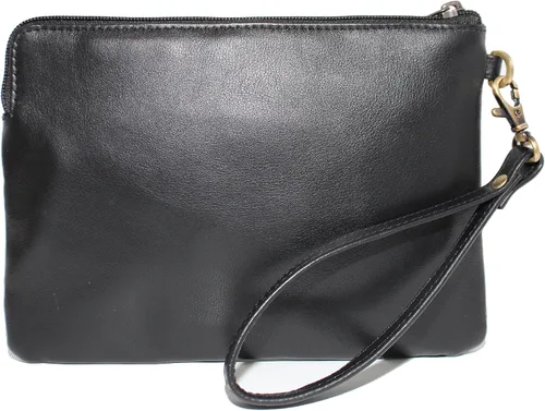 Vista 2 de ASHLIN Pulsera mediana de cuero genuino - Negro 100% piel toscana K265-18-01, Negro - Medianoche, Tamaño único, Desmontable