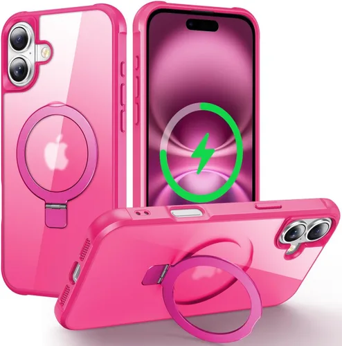 Vista 110 de CHAOFEnG Funda magnética compatible con iPhone 11 con soporte, prueba de caídas de grado militar, compatible con imán, anillo translúcido, parte