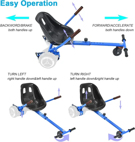 Vista 7 de No se requieren correas de fijación de asiento para aeropatineta, accesorio de Go Kart con mecanismo de bloqueo, carrito de 265 libras de 26 a 34.5