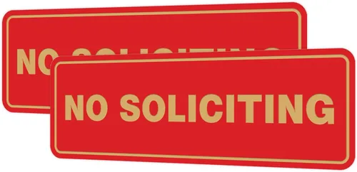 Vista 57 de Estándar No Soliciting Door/Wall Sign - Negro - Pequeño