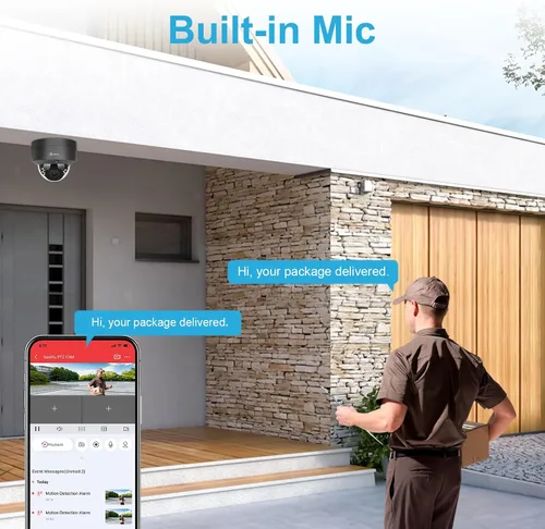 Vista 5 de Anpviz Cámara PoE de 5 MP, cámara IP PoE de seguridad para vandalismo al aire libre con audio, visión nocturna de 98 pies, H.265, grabación 24/7 Gris