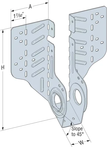 Vista 6 de Simpson Strong-Tie LSSR28Z LSSR - Percha de viga ajustable en campo ligero para 2x8 (paquete de 20)