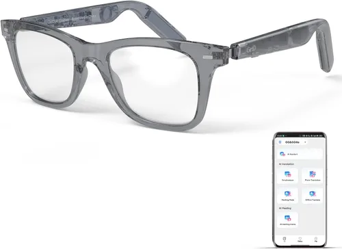 Vista 13 de GetD Lentes inteligentes de acetato 2026, ChatGPT y traductor en tiempo real de 145 idiomas, gafas Bluetooth con lente transparente, duración